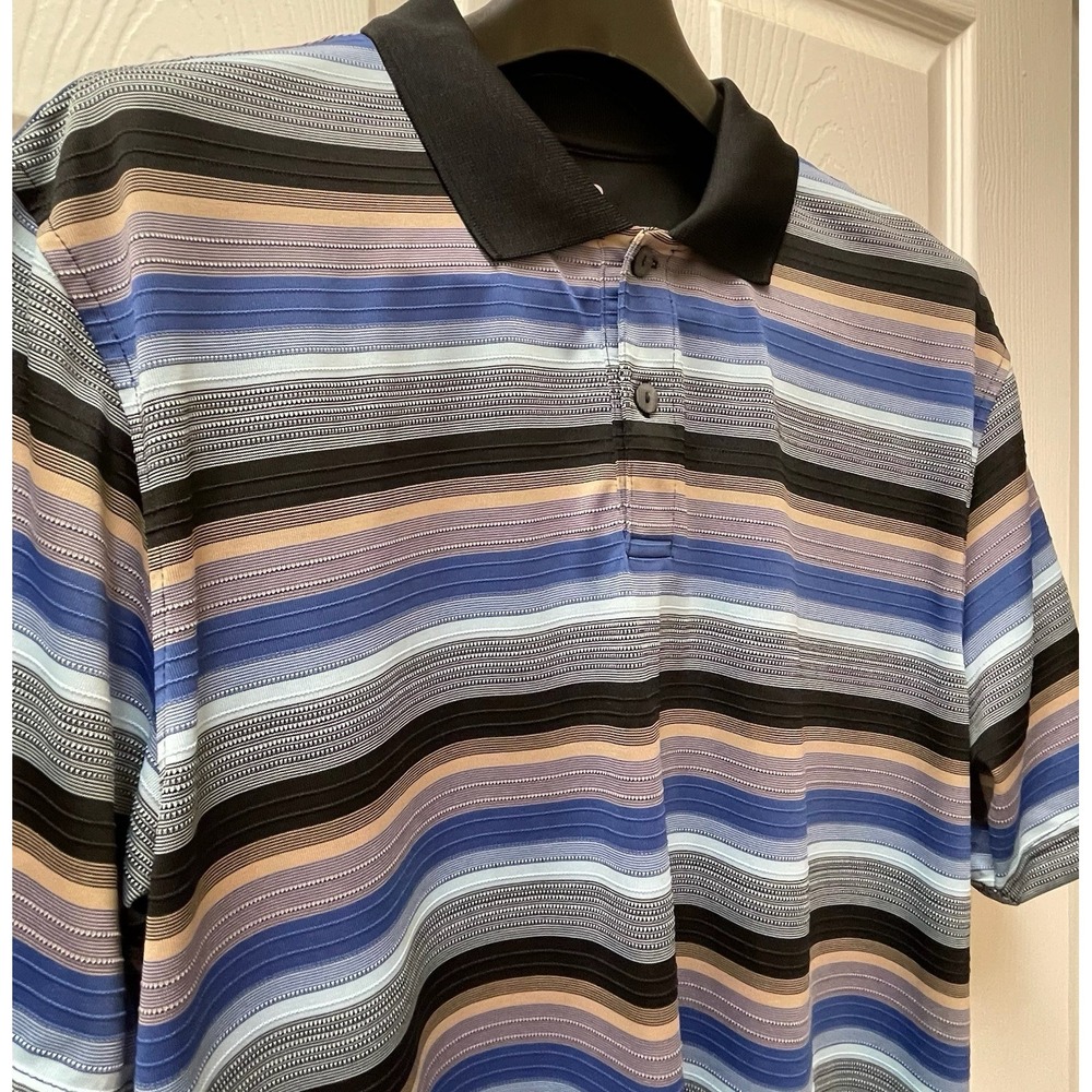 IZOD Golf Men's Large Multicolored Black Polyester Cool FX Polo
